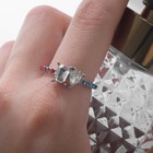 Кольцо с камнем «Драгоценность» радуга, цветное в серебре, размер 18 - Фото 2