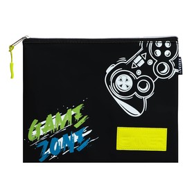 

Папка для тетрадей А5, молния сверху, силикон, deVENTE Game Zone, чёрная