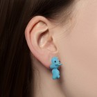 Серьги из полимерной глины «Бегемот», цвет голубой - Фото 2