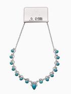 Колье под натуральный камень «Бирюза» с лунным камнем, цвет бело-голубой в серебре, 50 см - Фото 5