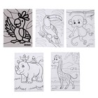 Набор для творчества: набор для рисования и мозаика стикерная «Весёлые животные» - фото 7001968