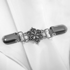 Зажим для кардигана «Цветение», цвет чернёное серебро - Фото 5