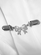 Зажим для кардигана «Бантик», цвет белый в серебре - Фото 4