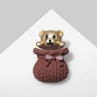 Брошь «Медвежонок» в мешочке, цвет коричневый в матовом золоте - фото 10681315