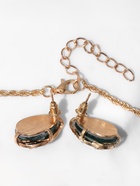 Гарнитур 3 предмета: серьги, кулон, кольцо «Капли», цвет бело-зелёный в золоте, 45 см - Фото 9