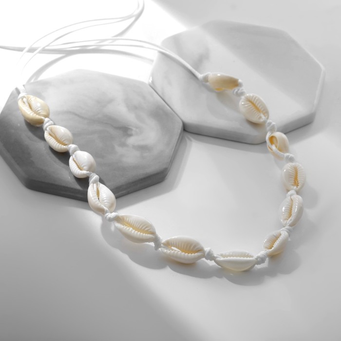 Чокер из ракушек «Морской», белые, 90 см - Фото 1