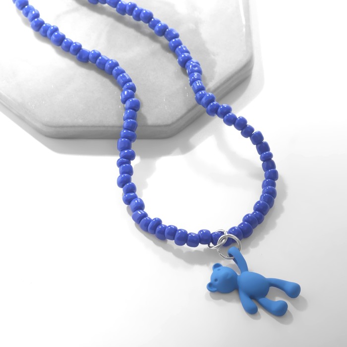 Кулон «Мишка» игрушечный, цвет синий, 45 см - Фото 1