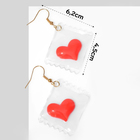 Серьги «Сердца» в пакетиках, цвет красный - фото 10681343