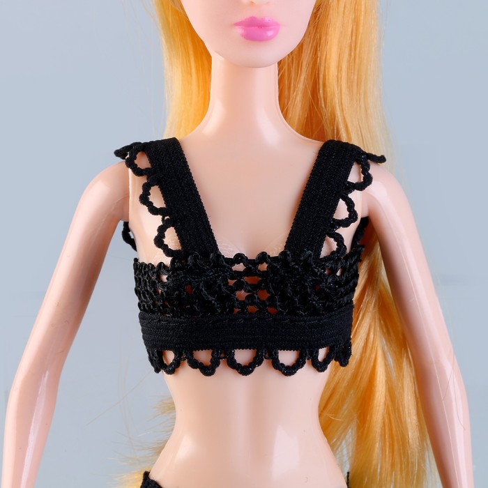 Одежда для кукол «Модное белье», цвет цёрный - фото 1907779810