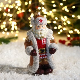 Елочное украшение "Дед Мороз в дублёнке" 16 см