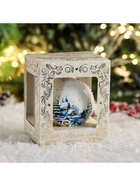 Ёлочный шар новогодний «Деревня» h=8 см 9755357