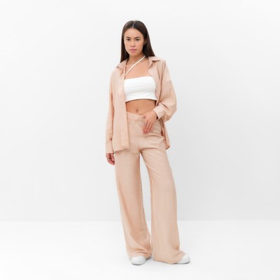 Костюм женский (рубашка, брюки) MIST Summer Time, размер 42, бежевый