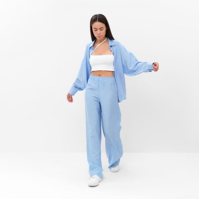 Костюм женский (рубашка, брюки) MIST Summer Time, размер 42, голубой