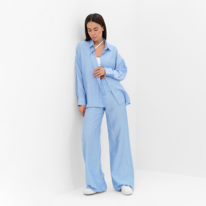 Костюм женский (рубашка и брюки) MIST Summer Time, р.50, голубой 65004