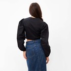 Рубашка женская укороченная MIST Summer time, размер 42, черный - Фото 5