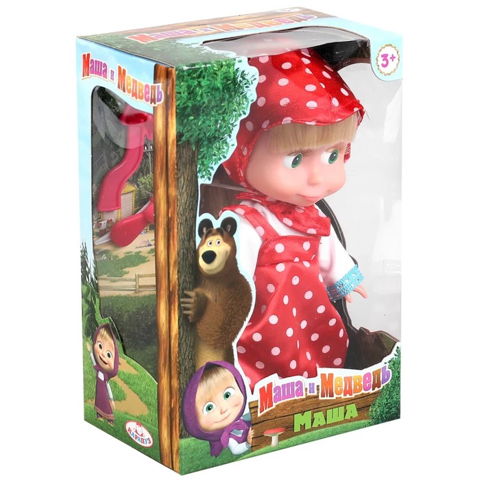 Кукла «Маша и Медведь», в розовом платье, 15 см 65011