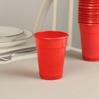 Стакан одноразовый «Мопс», 200 мл, пластик, красный - Фото 1