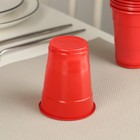 Стакан одноразовый «Мопс», 200 мл, пластик, красный - Фото 2