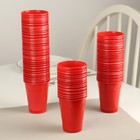 Стакан одноразовый «Мопс», 200 мл, пластик, красный - Фото 4