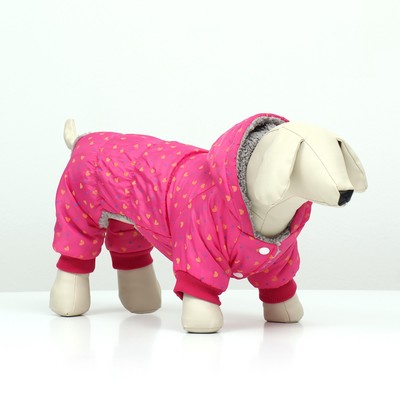 Комбинезон «Нежный путь», на меховом подкладе, размер S, ДС 25, ОШ 25, ОГ 35 см, розовый