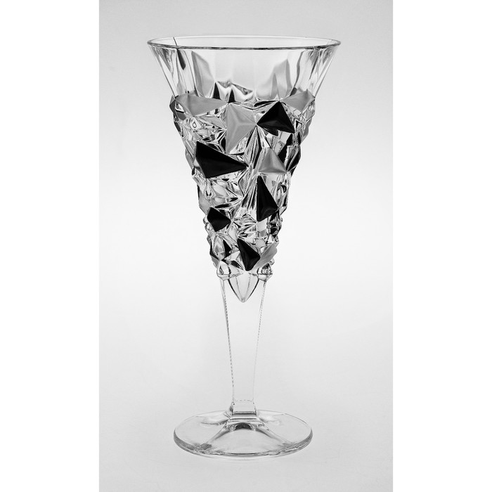 Набор рюмок для вина Glacier, декор матовый, черный, 6 шт., 250 мл