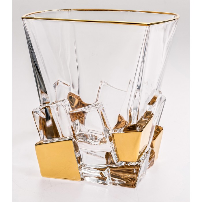 Набор стаканов для виски Crack, декор золото, 6 шт., 310 мл