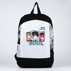 Рюкзак школьный текстильный «Аниме», 46х30х10 см, вертикальный карман, цвет чёрный, белый - Фото 2