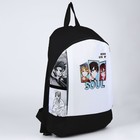Рюкзак школьный текстильный «Аниме», 46х30х10 см, вертикальный карман, цвет чёрный, белый - Фото 4