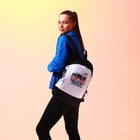 Рюкзак школьный текстильный «Аниме», 46х30х10 см, вертикальный карман, цвет чёрный, белый - Фото 8
