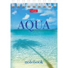 Блокнот А7, 60 листов на гребне AQUA, обложка мелованный картон, блок офсет 65г/м2 - фото 24250787