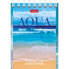 Блокнот А7, 60 листов на гребне AQUA, обложка мелованный картон, блок офсет 65г/м2 - фото 24250790