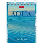 Блокнот А7, 60 листов на гребне AQUA, обложка мелованный картон, блок офсет 65г/м2 - фото 24250791
