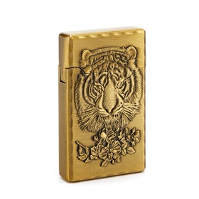 Зажигалка газовая для курения «Тигр», металлическая, пьезо, 1.3×3.2×6.3 см
