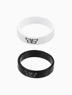 Кольца парные «Бабочки», 2 шт. чёрно-белое - Фото 4