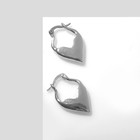Серьги «Сердце» миниатюрное, цвет серебро - фото 7003059