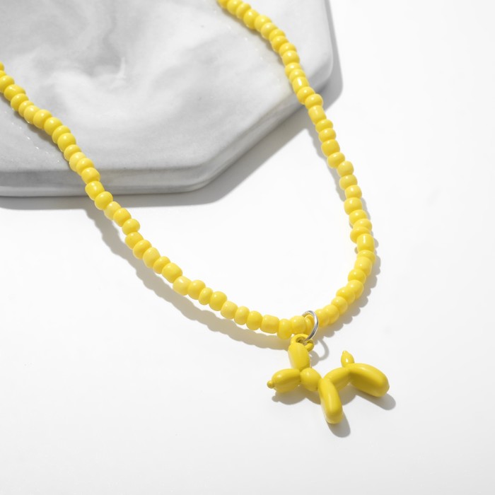 Кулон «Собачка» из воздушных шаров, цвет жёлтый, 36 см - Фото 1