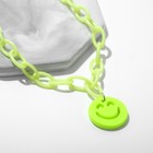 Кулон «Смайлик», цвет салатовый, 48 см - Фото 3