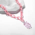 Кулон «Мишка» мармеладный, цвет розовый, 40 см - Фото 2