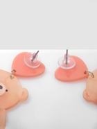 Серьги пластик «Сердца» мишки, цвет розово-бежевый в золоте - фото 65395804