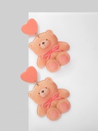 Серьги пластик «Сердца» мишки, цвет розово-бежевый в золоте - фото 65395805