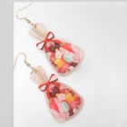 Серьги пластик «Сердца» в мешочках, цветные в золоте - Фото 2