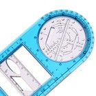 Линейка-трафарет пластиковая, для черчения фигур, с транспортиром - Фото 2