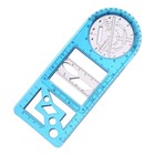 Линейка-трафарет пластиковая, для черчения фигур, с транспортиром - Фото 3