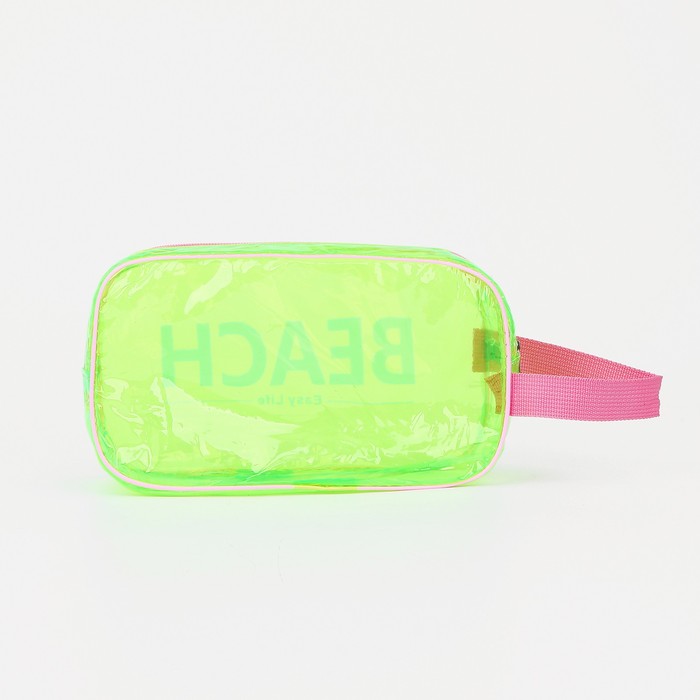 Косметичка на молнии, цвет зелёный 37215