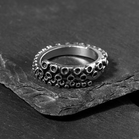 Кольцо "Щупальца", цвет чернёное серебро, безразмерное