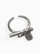 Кольцо GUN пистолет, цвет чернёное серебро, безразмерное - Фото 4