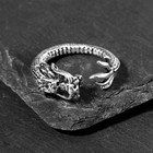 Кольцо «Перстень» дракон, цвет чернёное серебро, безразмерное - Фото 2