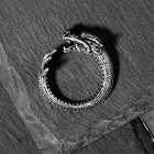 Кольцо «Перстень» дракон, цвет чернёное серебро, безразмерное - Фото 4