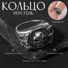 Кольцо «Перстень» череп и когти, цвет чернёное серебро, 18 размер 9669459 - фото 25134341