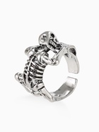 Кольцо «Перстень» скелет, цвет чернёное серебро, безразмерное - Фото 1